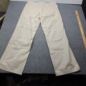 Vintage QuikSilver  Ripstop Cotton Wide Leg Pants Cream Grid Pattern Pants 34x31